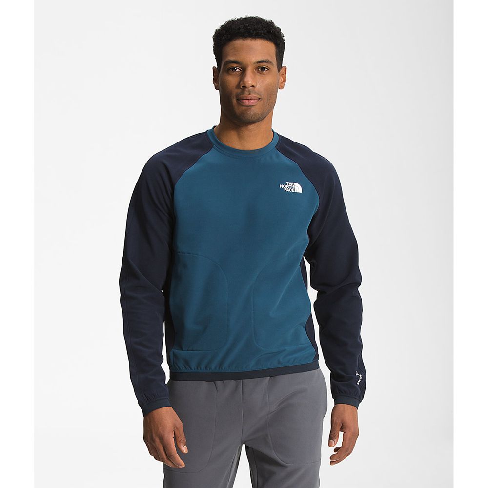 The North Face Fleece Jacket Mens Australia - The North Face Tekware® Crewneck Blue / Navy (QDX-2856